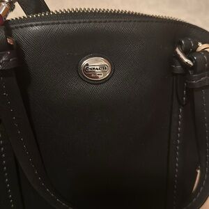 Coach black leather bag
